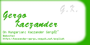 gergo kaczander business card